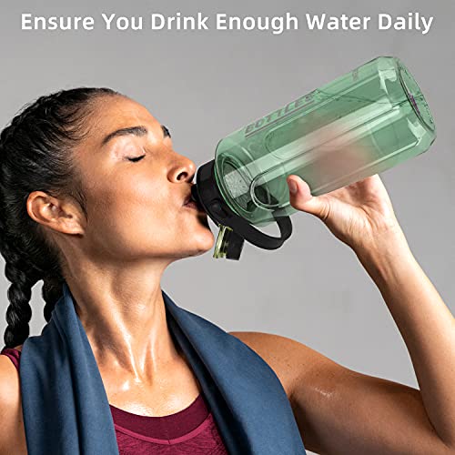 Olerd Half Gallon/64oz Water Bottle With Handle, 2L Leak proof BPA Free Fitness Sports Water Jug, Ensure You Drink Enough Water Daily for Gym and Outdoor Sports(Blue) - Image 5