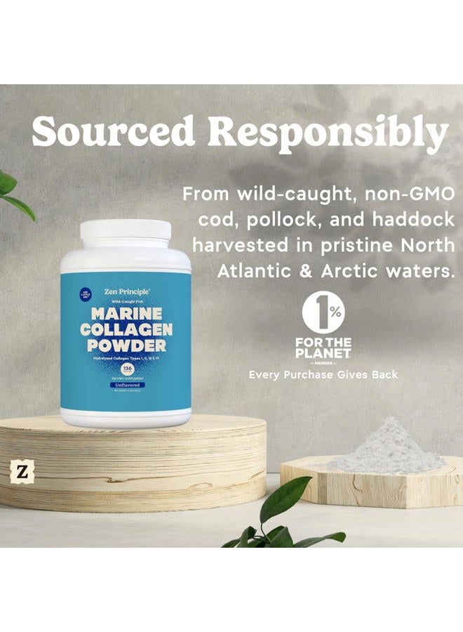 Zen Principle Marine Collagen Peptides Powder 1.5 lb. Wild-Caught Fish, Non-GMO. Supports Healthy Skin, Hair, Joints and Bones.Hydrolyzed Type 1 & 3 Protein. Amino Acids.Unflavored, Easy to Mix. - Image 4