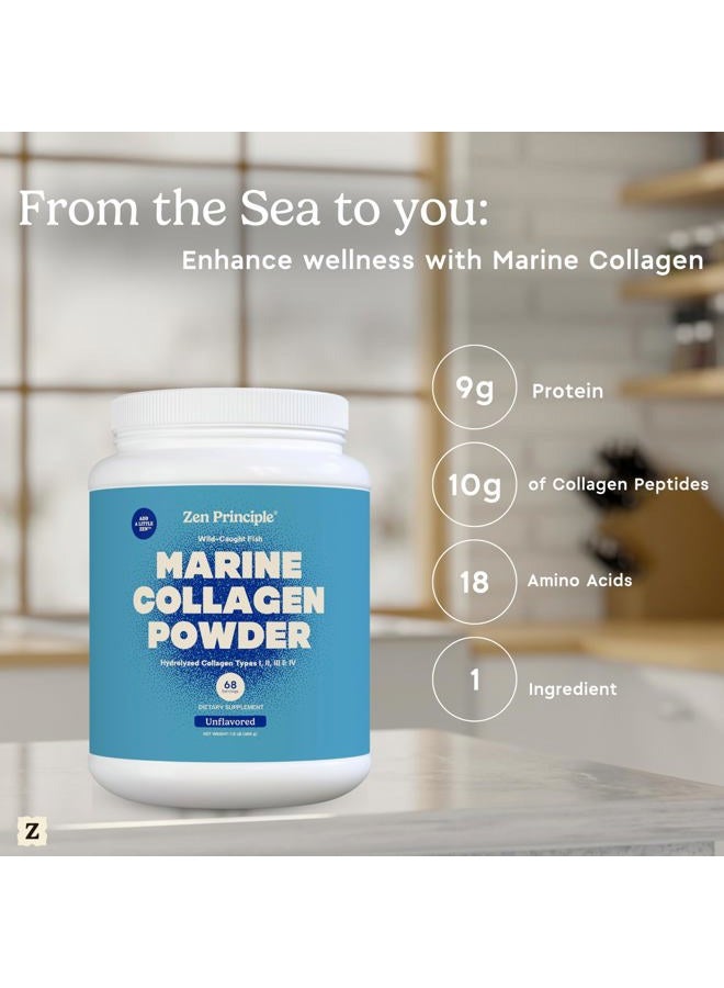 Zen Principle Marine Collagen Peptides Powder 1.5 lb. Wild-Caught Fish, Non-GMO. Supports Healthy Skin, Hair, Joints and Bones.Hydrolyzed Type 1 & 3 Protein. Amino Acids.Unflavored, Easy to Mix. - Image 5
