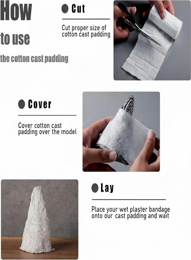 Nuanchu 12 Rolls Medical Cotton Cast Padding Roll Individual Pack Soft Plaster Cloth Gauze Roll Undercast Padding Wrap Bandage for Halloween Bandage Art Body Casts Mask Making Craft(2 Inch X 8.8 ft) - Image 3