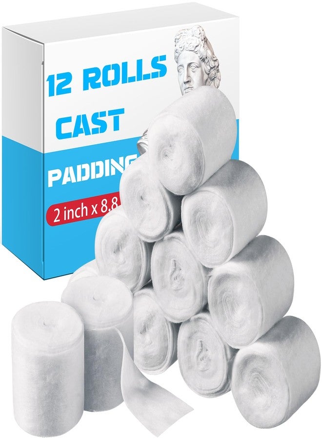 Nuanchu 12 Rolls Medical Cotton Cast Padding Roll Individual Pack Soft Plaster Cloth Gauze Roll Undercast Padding Wrap Bandage for Halloween Bandage Art Body Casts Mask Making Craft(2 Inch X 8.8 ft) - Image 1