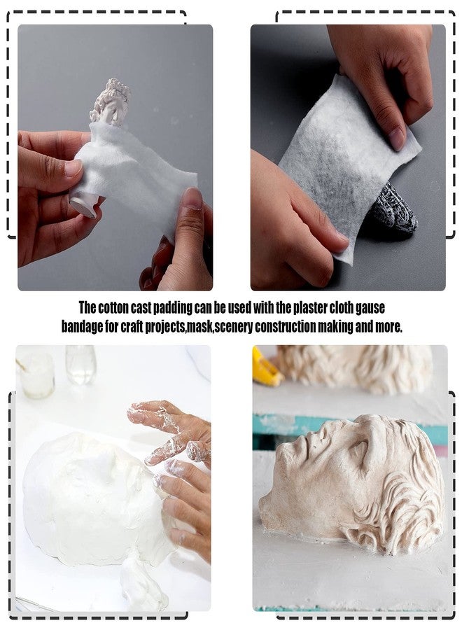 Nuanchu 12 Rolls Medical Cotton Cast Padding Roll Individual Pack Soft Plaster Cloth Gauze Roll Undercast Padding Wrap Bandage for Halloween Bandage Art Body Casts Mask Making Craft(2 Inch X 8.8 ft) - Image 5