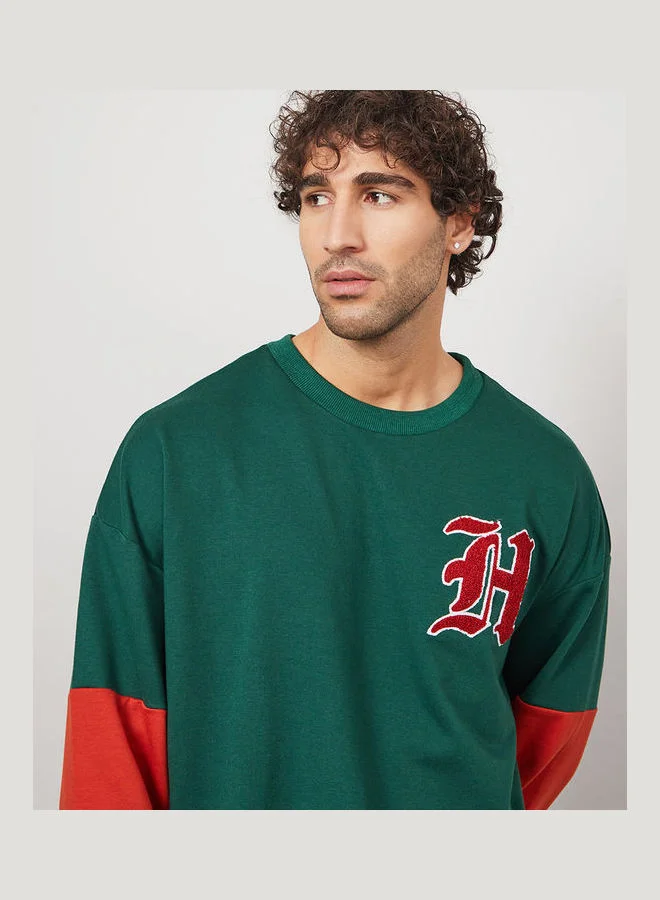 Styli Oversized Cut and Sew Detail Sweatshirt