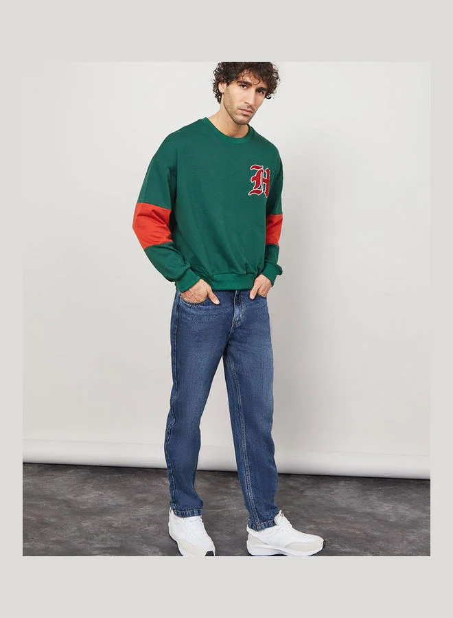 Styli Oversized Cut and Sew Detail Sweatshirt