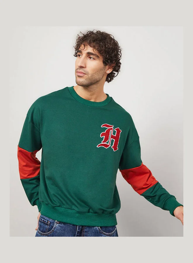 Styli Oversized Cut and Sew Detail Sweatshirt