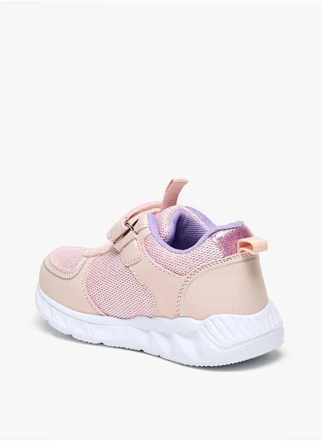 Flora Bella By Shoexpress Applique Detail Sneakers with Hook and Loop Closure