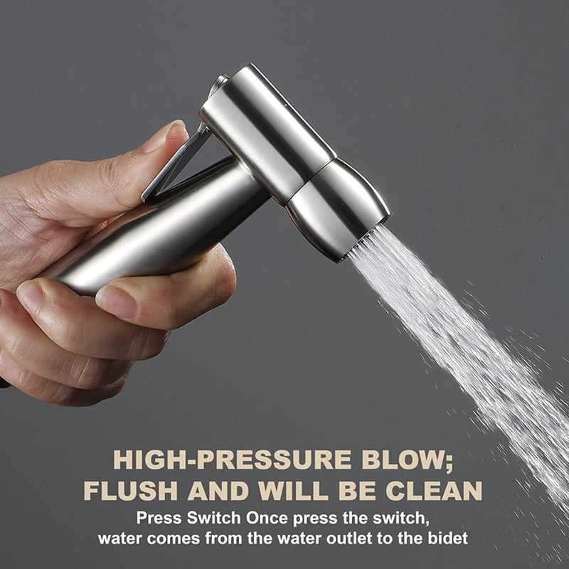 رأس بخاخ محمول من الفولاذ المقاوم للصدأ لتنظيف المرحاض والمطبخ والحمام - Image 5