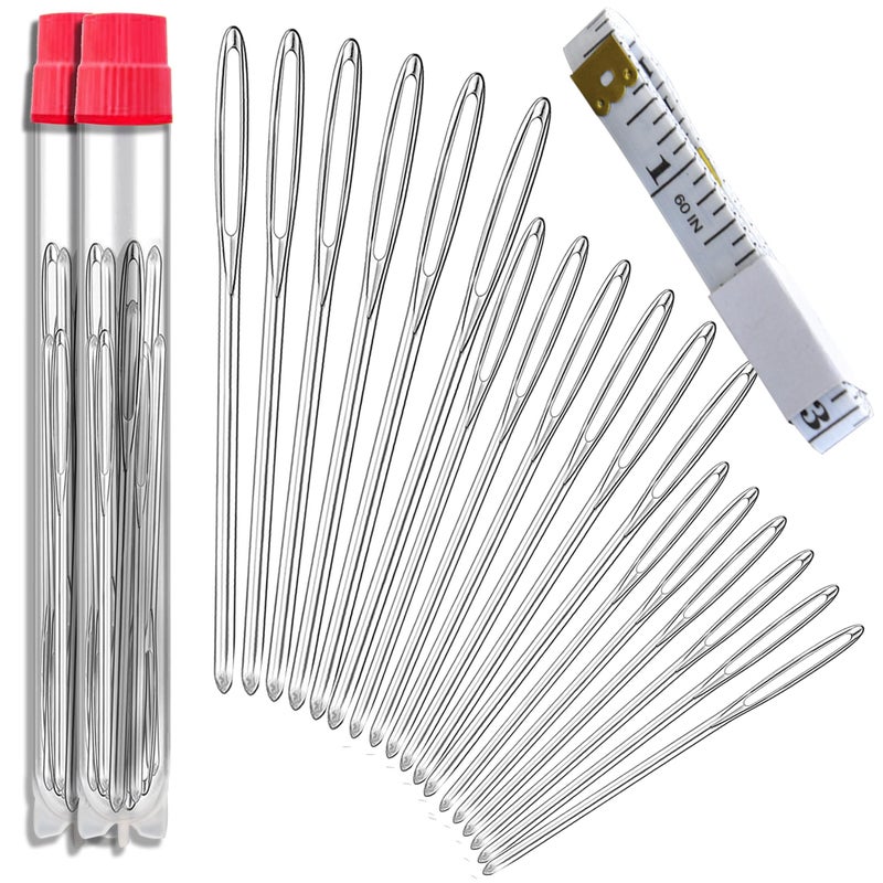 Orrdice 181PCS Large Eye Blunt Needles Stainless Steel Yarn Knitting Needles Sewing Needles Crafting Knitting Weaving Stringing NeedlesPerfect for Finishing Off Crochet Projects