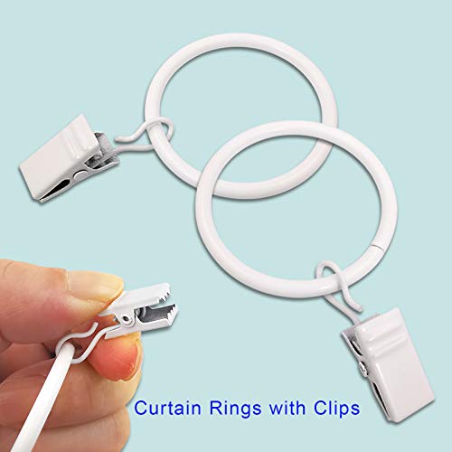 AMZSEVEN 40 Pack Metal Curtain Rings with Clips, Drapery Clips Hooks, Decorative Curtain Rod Clips 1.5 in Interior Diameter, Rustproof White - Image 4
