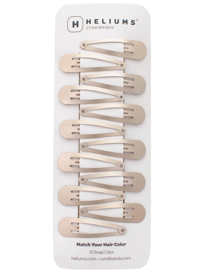 Heliums 2 Inch Snap Clips  Ash Blonde  Metal Hair Barrettes for Women Thin Hair and Kids Metallic Finish Blends with Hair Color  12 Count