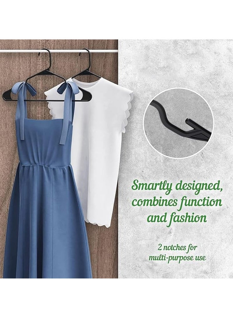 Master Gold 12 Pack 41cm Plastic Clothes Hangers | Heavy Duty and Durable Clothes and Coat Hangers | Lightweight Space Saving Clothes Hanger Standard Size Ideal for Everyday Use (Black) - Image 4