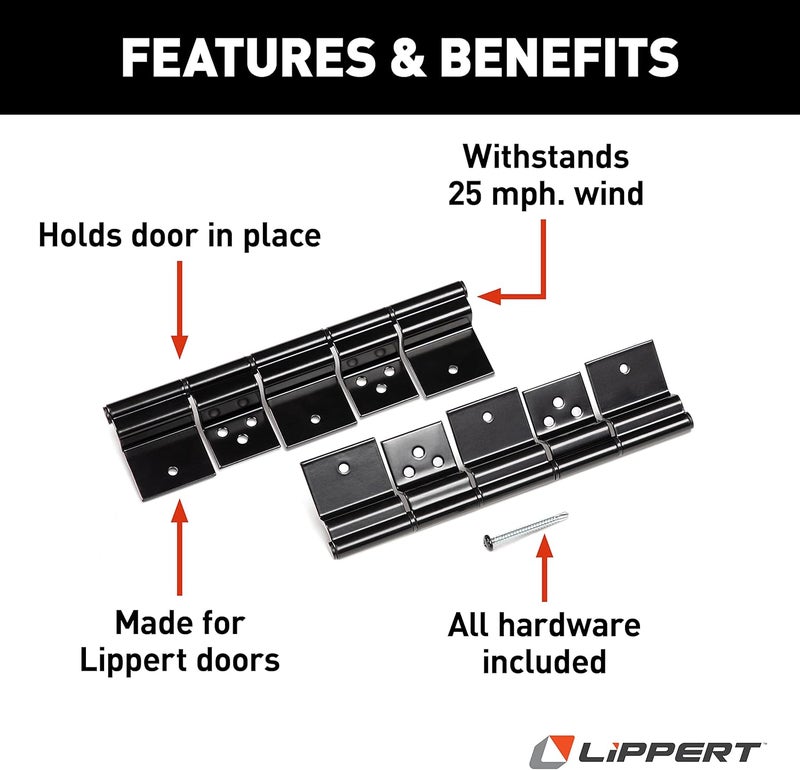 Lippert Components RV Entry Door Friction Hinge Kit for 5th Wheel, Travel Trailer and Motorhome (Pack of 2) - Image 2