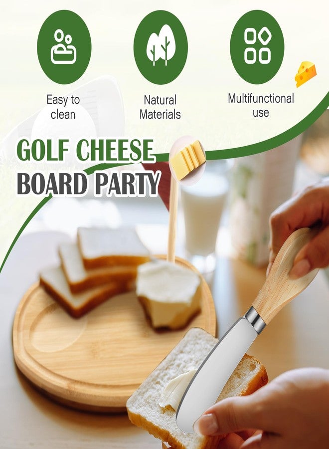 Ziliny Golf Cheese Board Gift Set Party Favor Prizes Charcuterie Wood Board with Knives and Box Father Day Gift for Dad Grandpa Party Tournament Game (9.8" x 7.7", Bamboo Color) - Image 3