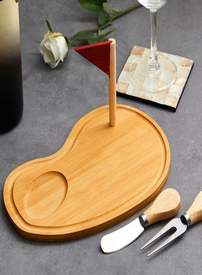 Ziliny Golf Cheese Board Gift Set Party Favor Prizes Charcuterie Wood Board with Knives and Box Father Day Gift for Dad Grandpa Party Tournament Game (9.8" x 7.7", Bamboo Color) - Image 4