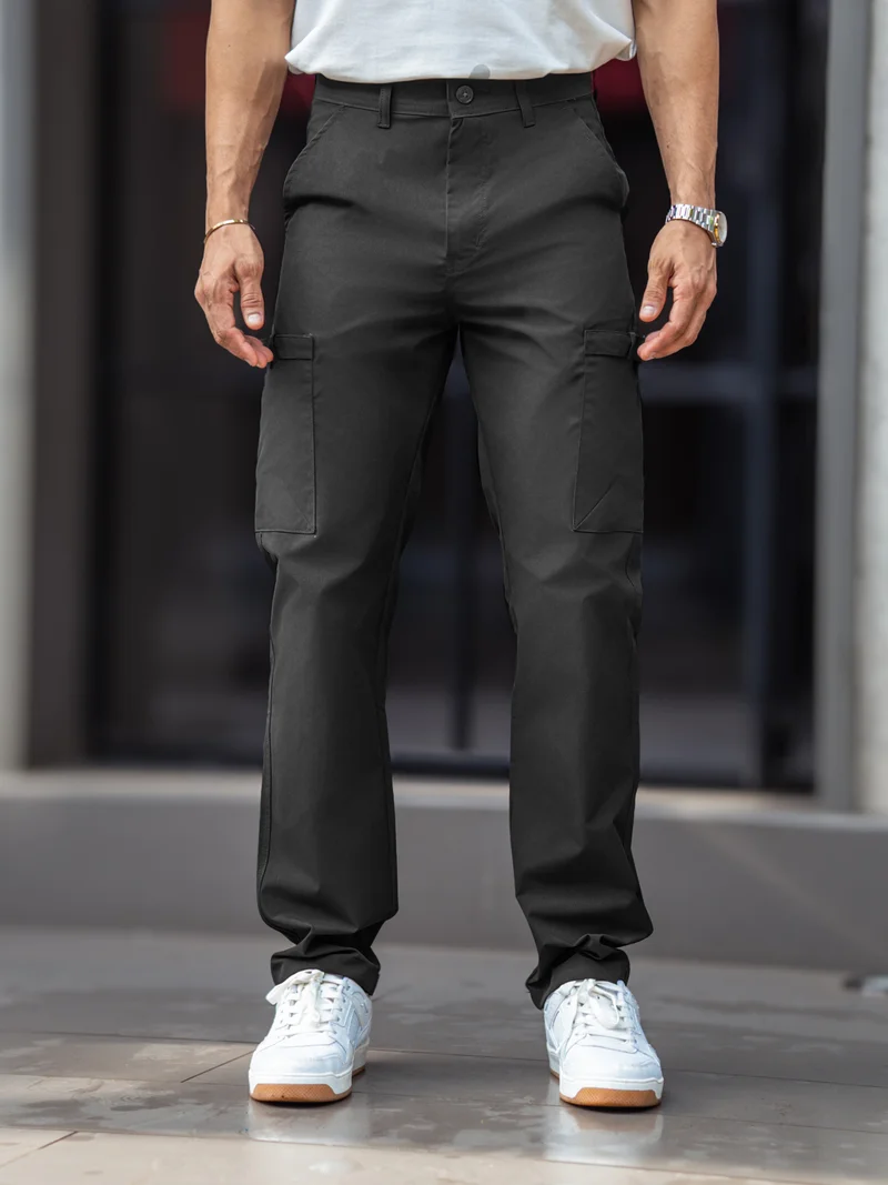 Maniac  Maniac Mens Solid Dark Grey Submarine Cargo Bukl Pocket for Men | Best Price UAE