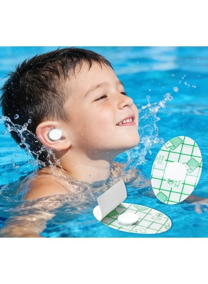 60 Pack Baby Waterproof Ear Protectors Stickers with Absorbent Cotton for Bathing, Swimming, Showering, Surfing & Snorkeling - Image 3