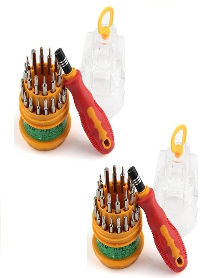 ARTO Professional Household Repair 31 in 1 Tool Kit Magnetic Screw Driver, Repairing Set Replaceable Straight Multitool for Laptop, Mobile Phone, iPhone, Electronic(Multicolor) (Pack of 2) - Image 1