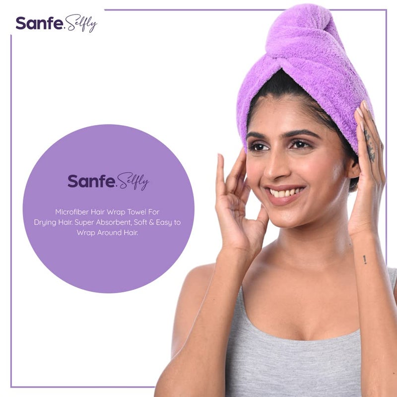 sanfe Selfly Stunner Microfiber Hair Wrap Towel, White - Image 2