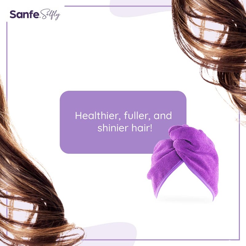 sanfe Selfly Stunner Microfiber Hair Wrap Towel, White - Image 5