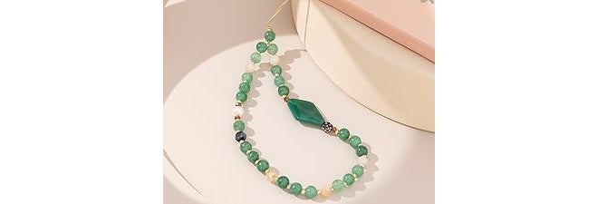 KHOLAD Crystal Phone Wrist Strap Phone Charm Chain Keychain Beaded Cellphone Lanyard with Tether Tab Hands-Free Wristlet Bracelet Wrist Grip Strap for Women - Image 2