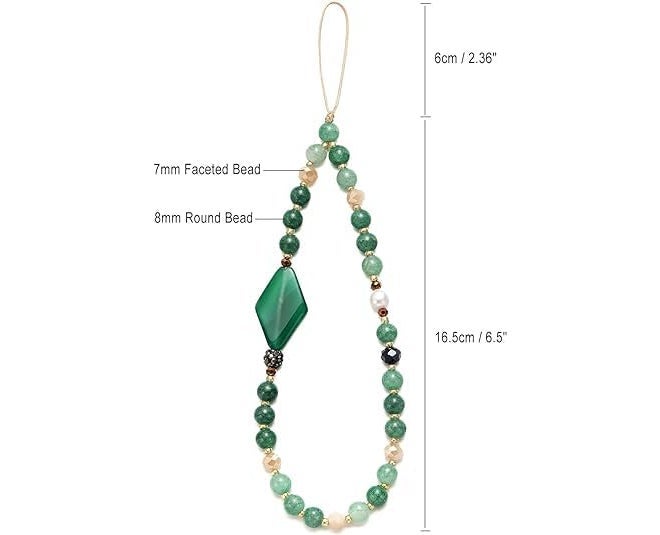 KHOLAD Crystal Phone Wrist Strap Phone Charm Chain Keychain Beaded Cellphone Lanyard with Tether Tab Hands-Free Wristlet Bracelet Wrist Grip Strap for Women - Image 4