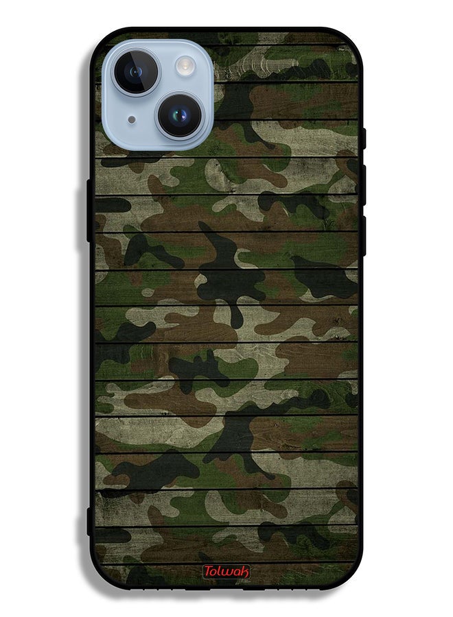 Tolwak Apple iPhone 14 Plus Protective Case Camouflage Wooden Pattern - Image 2