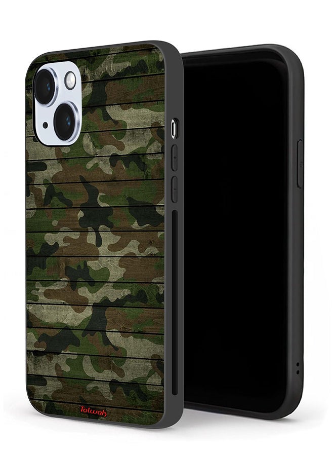 Tolwak Apple iPhone 14 Plus Protective Case Camouflage Wooden Pattern - Image 1