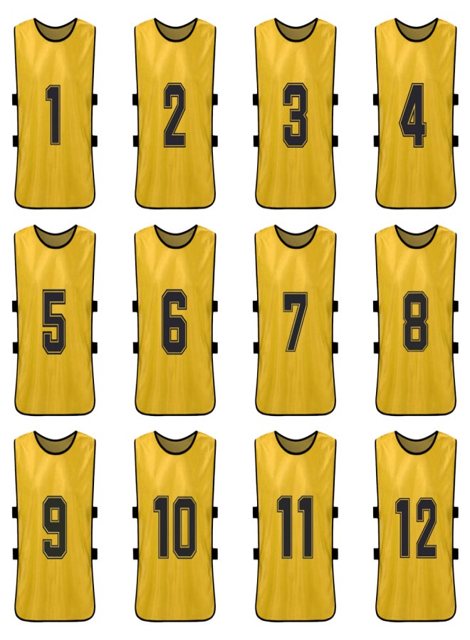 12PCS Kid's Football Pinnies Quick Drying Soccer Jerseys Youth Sports Scrimmage Basketball Team Training Numbered Bibs Practice Sports Vest - Image 2