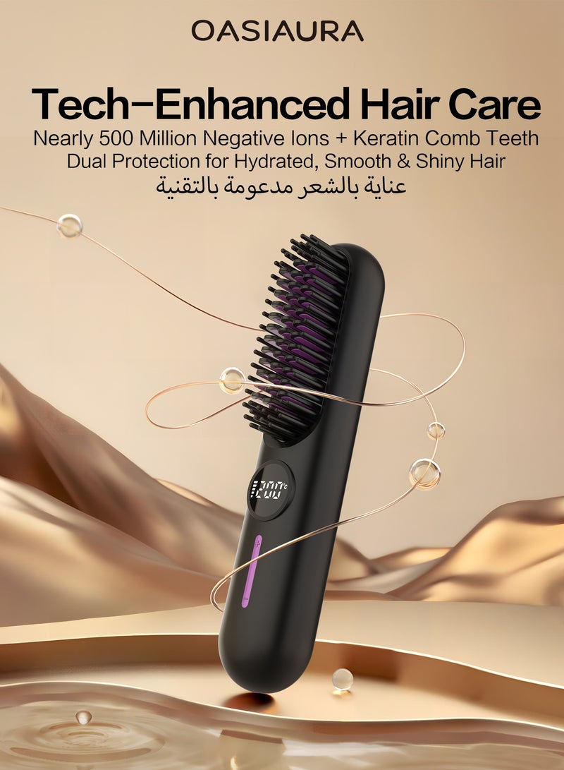 واسيانور مشط شعر مصغر متعدد الوظائف اللاسلكي مع أيونات سالبة من الجيل السادس – دقيقتين في واحد لتلفيف وتضيق الشعر، آمن للشعر، مع مؤشر بطارية LED - Image 5