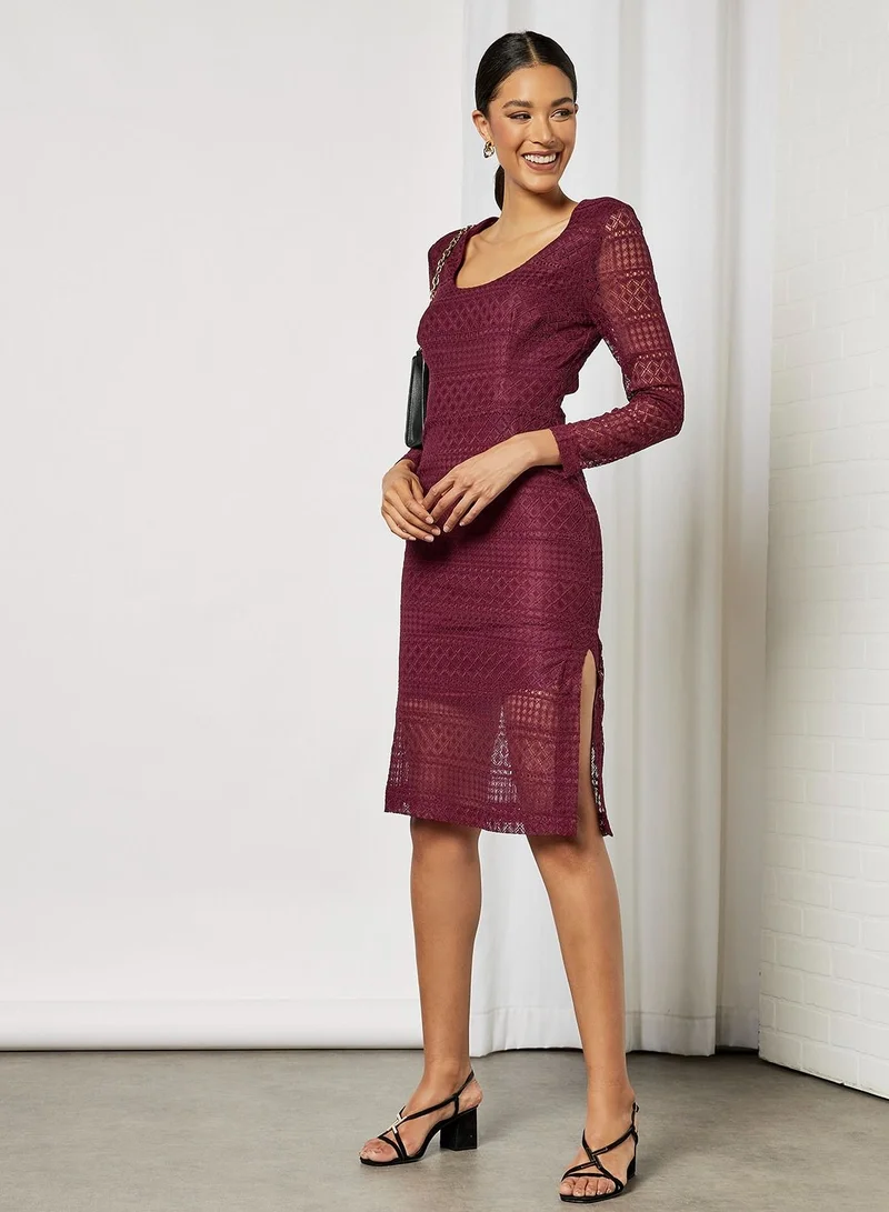 Bardot Lace Open-Back Dress