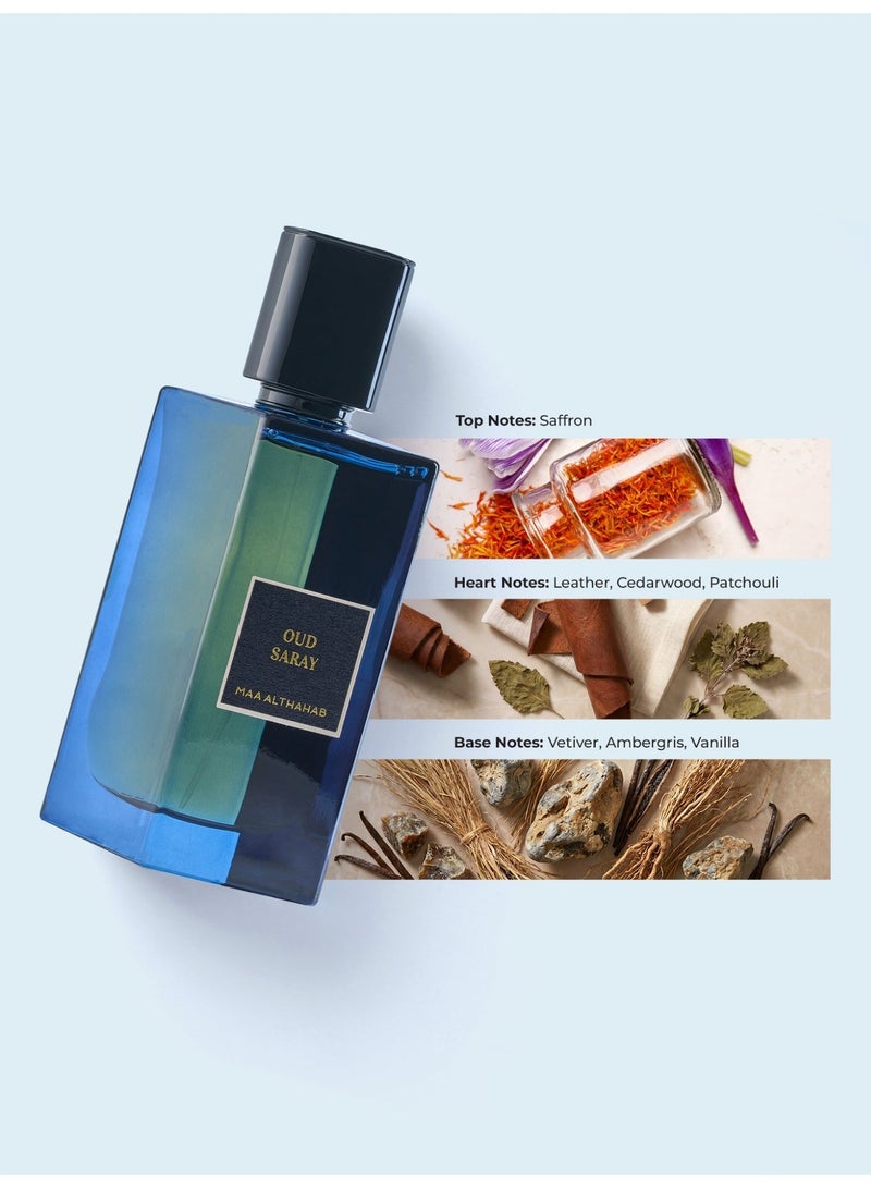 ماء الذهب |  عود سراي |  أو دو بارفان | عطر عودي فاخر ثابت يدوم طويلاً | 75 مل | للرجال والنساء الذين يقدرون الأناقة الخالدة - Image 3
