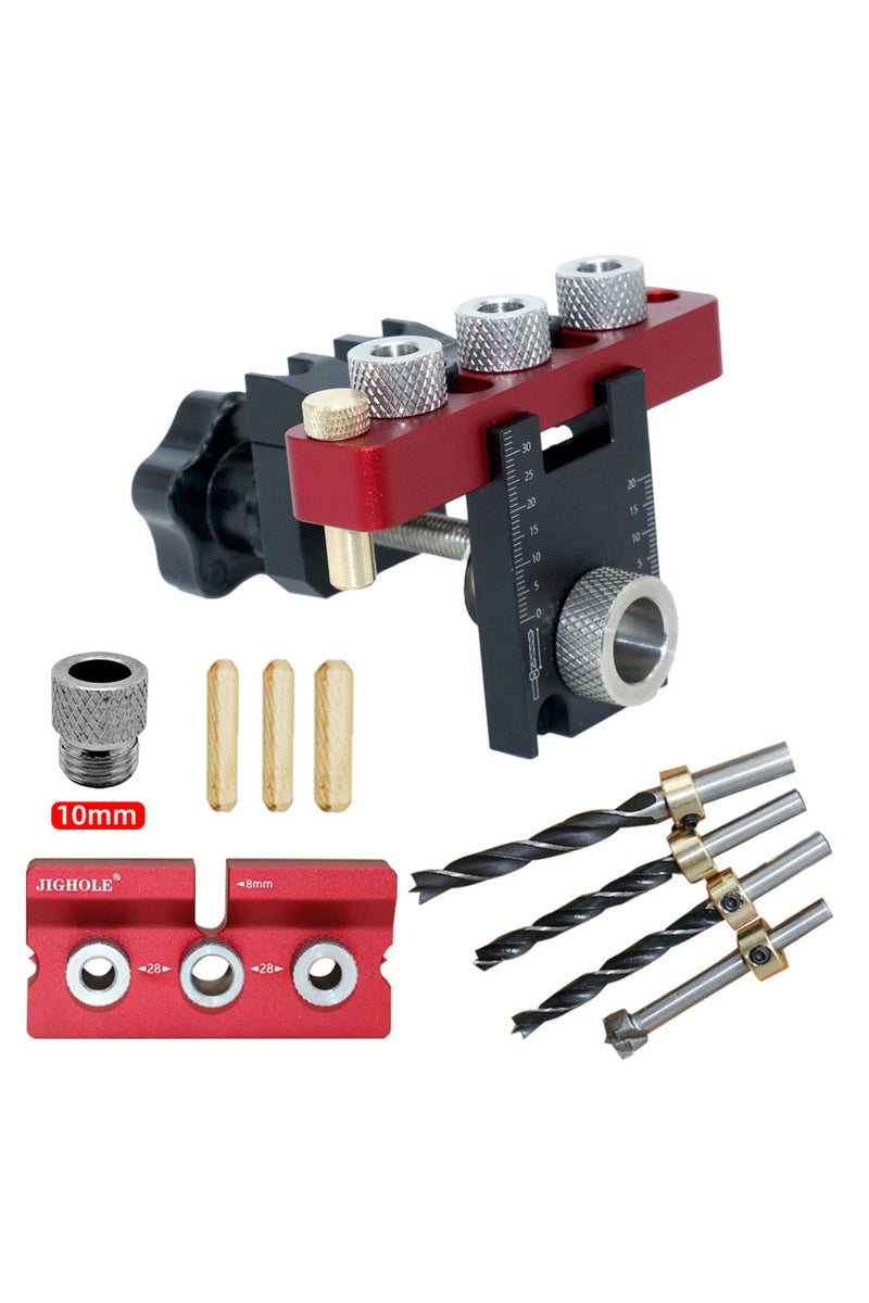 إيروريكس مجموعة واحدة من أدوات النجارة 3 في 1 لتثبيت المسامير الخشبية، أداة تثبيت مسامير خشبية عالمية، دليل حفر ثقوب الخشب، قابل للتعديل