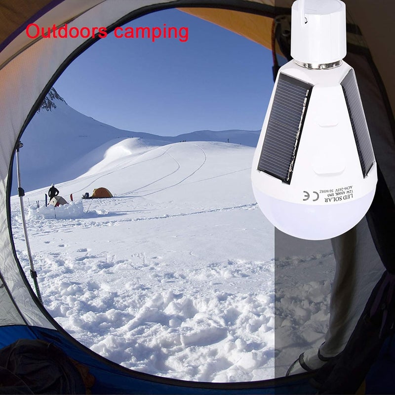 ويوبلز مصباح شمسي محمول مزود بإضاءة LED، مصباح فانوس قابل لإعادة الشحن يعمل بالطاقة الشمسية، مصباح طوارئ للتخييم والمشي لمسافات طويلة (12 واط) - Image 4