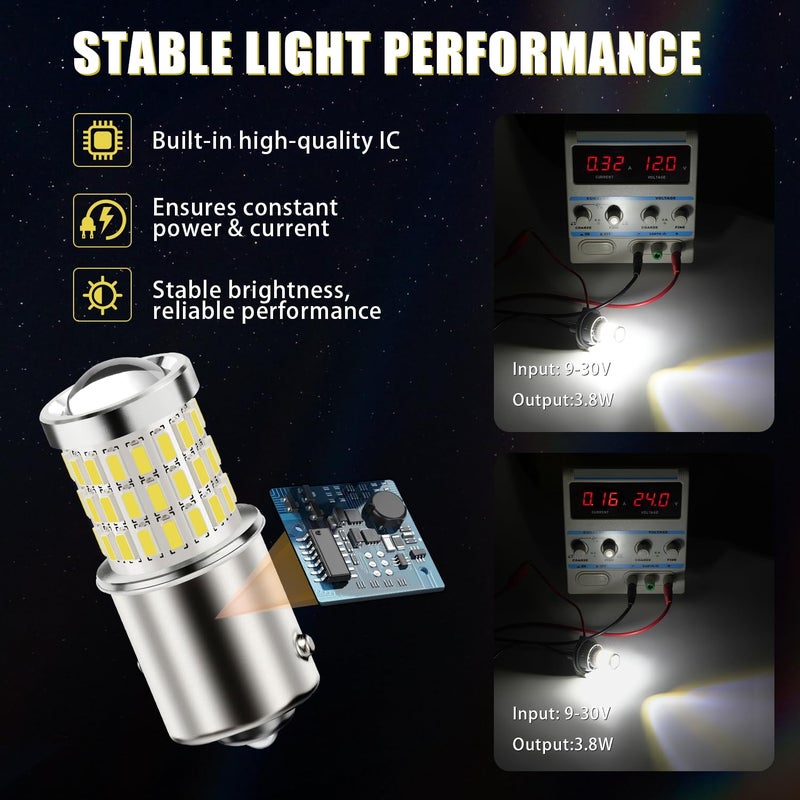iBrightstar 1156 LED Bulb White, BA15S 1141 Camper Rv LED Lights Bulbs Super Bright for Back Up Reverse Lights Brake Tail Lights Turn Signal Lights, 2 Pack - Image 4