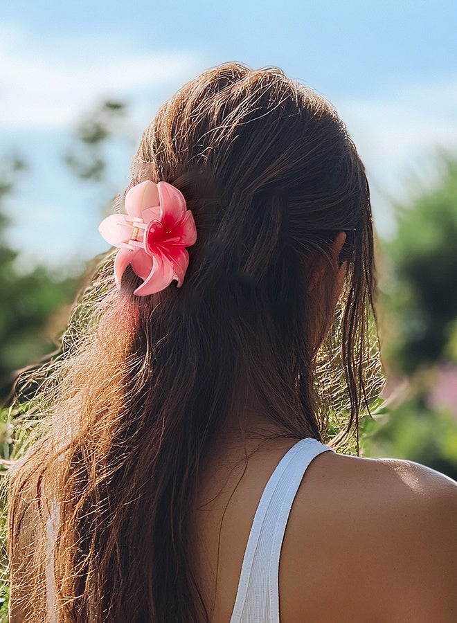 6 Pcs Hawaiian Plumeria Flower Hair Claw Clips Matte No Slip Cute Clips Wedding Bridesmaid Flower Catch for Thick Thin Hair - Image 4