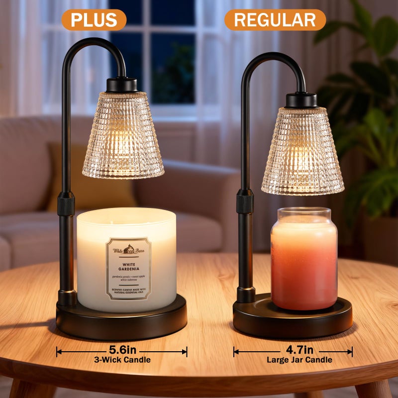 Innqoo Big Black Candle Warmer Lamp with Timer, Dimmable Candle Warmer for Home Decor, Height Adjustable Candle Lamp for Jar Candles, Birthday Gifts for Women Mom, House Warming Gifts New Home - Image 2