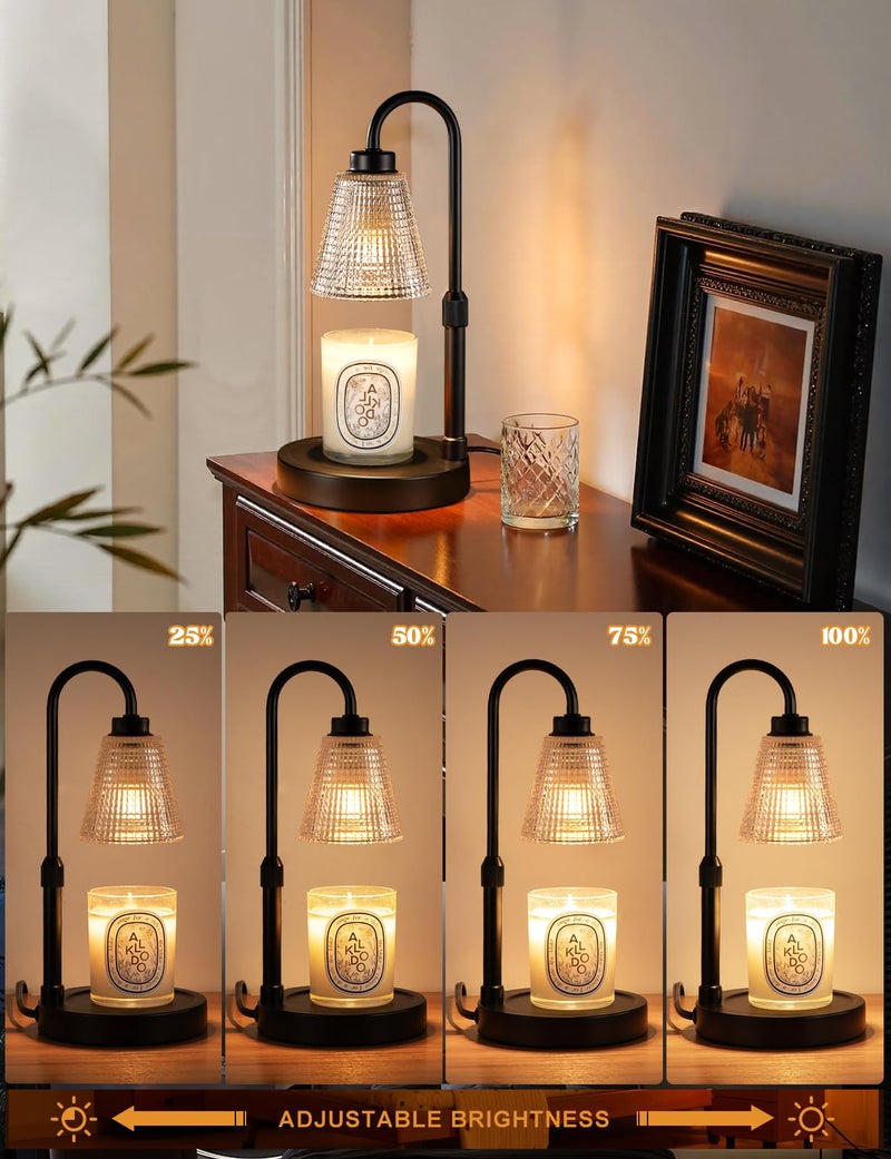 Innqoo Big Black Candle Warmer Lamp with Timer, Dimmable Candle Warmer for Home Decor, Height Adjustable Candle Lamp for Jar Candles, Birthday Gifts for Women Mom, House Warming Gifts New Home - Image 3