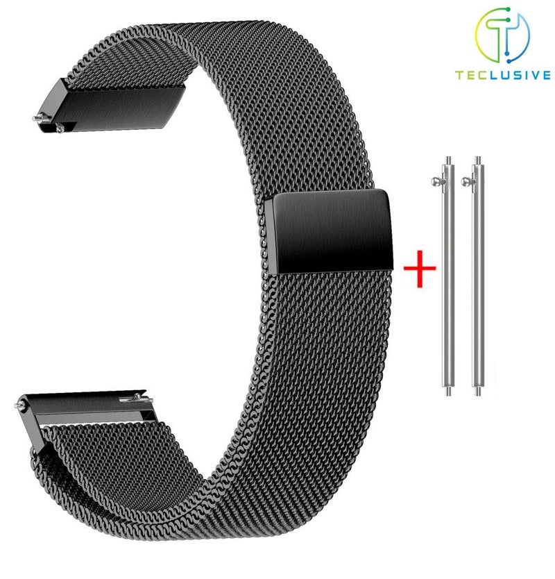 T TECLUSIVE سلسلة معدنية فاخرة بمغناطيسية حلقة 19mm متوافقة مع Noise Colorfit Pro 2 / Oxy/Pulse/Beat و Boat Storm Watch | ملائمة بدقة لهذه النماذج | سوار مغناطيسي قابل للتعديل (أسود) - Image 4