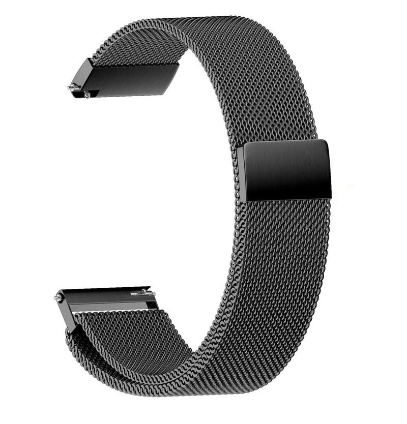 T TECLUSIVE سلسلة معدنية فاخرة بمغناطيسية حلقة 19mm متوافقة مع Noise Colorfit Pro 2 / Oxy/Pulse/Beat و Boat Storm Watch | ملائمة بدقة لهذه النماذج | سوار مغناطيسي قابل للتعديل (أسود) - Image 1