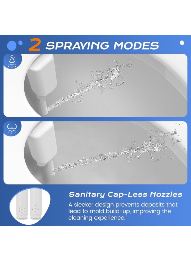Samodra Ultra Thin Toilet Bidet Attachment Non Electric Dual Nozzle Front and Rear Wash Adjustable Water Pressure Fresh Water Sprayer for Toilet Seat Easy Install - Image 3