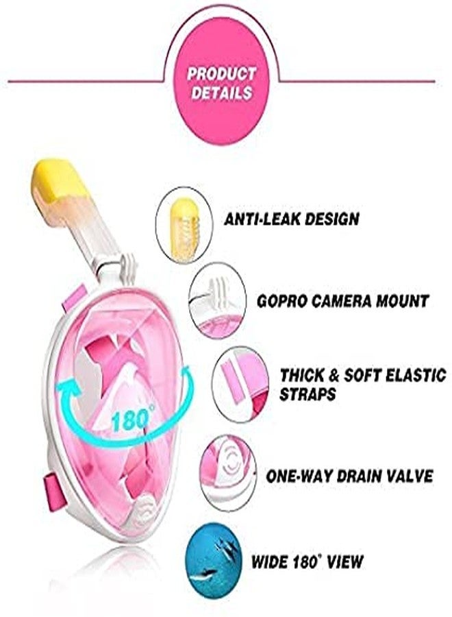 TRAY Full Face Snorkel, 180°Panoramic Larger View Snorkel Set Anti-Leak, Detachable Camera Mount, Fit for Adult Youth (L/XL) - Image 2
