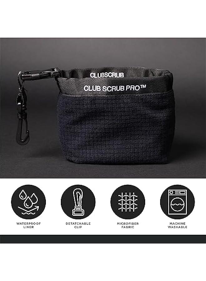 Waterproof Golf Club and Ball Cleaning Bag with Clean Face Technology Liner, Detachable Clip, Neoprene or Microfiber Option Available, Machine Washable, Groove Cleaning, Dry Exterior.