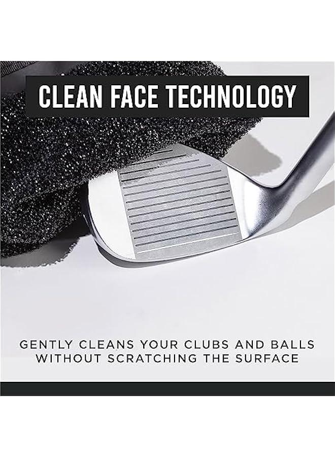 Waterproof Golf Club and Ball Cleaning Bag with Clean Face Technology Liner, Detachable Clip, Neoprene or Microfiber Option Available, Machine Washable, Groove Cleaning, Dry Exterior.