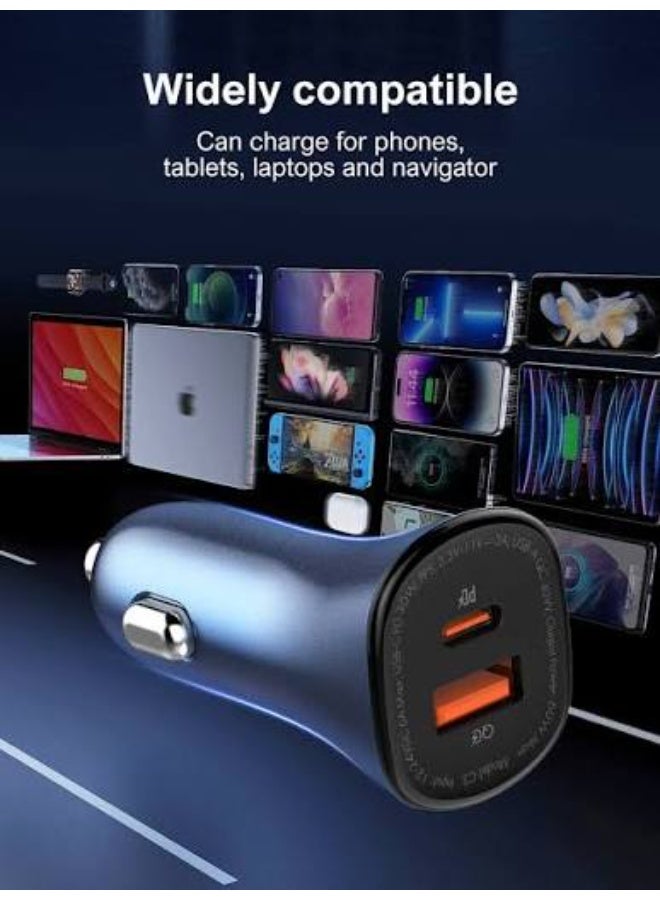 LDNIO 60W Dual Port PD and QC Super Fast Car Charger, USB-C Power Delivery 30W and USB-A Quick Charge 30W Car Charging Adapter for iPhone, Samsung Galaxy, Android Phones, Tablets, GPS Devices and Mobile Accessories, Compact 12V-24V Vehicle Charger with Advanced Safety Protection - Image 4
