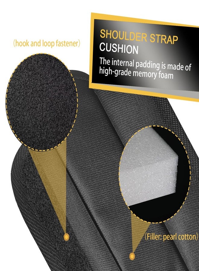SYIGICE 2Pcs Shoulder Strap Pad Universal Shoulder Relief Pad Black Decompression Air Cushions for Laptop Bag, Guitar, Safety Belt, Camera, Tactical Bag Strap (Black) (2) - Image 3