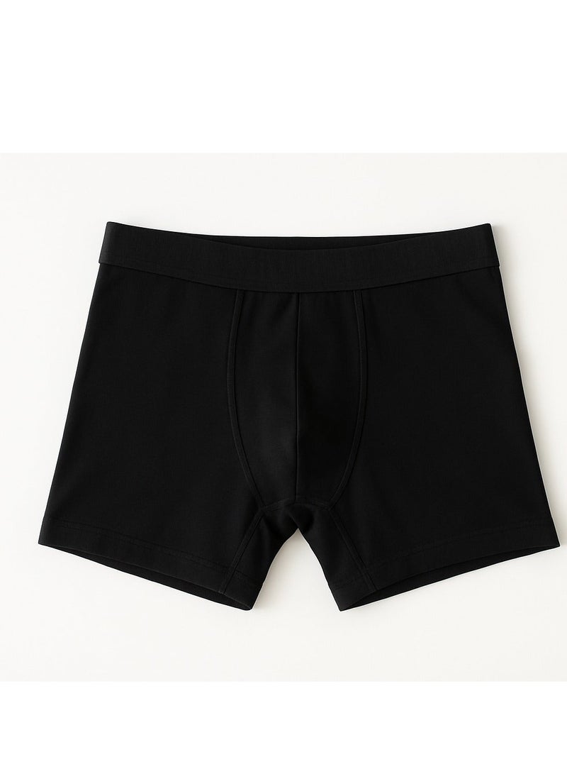 100% 3 بوكسرات رجالية قطنية مريحة بلون أسود – خامة ناعمة مرنة وتصميم أنيق - Image 1