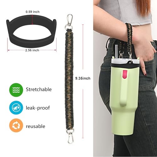 Wongeto Water Bottle Handle Strap - Compatible With Stanley Water Bottle - Paracord Handle for Stanley Cup Accessories(Camo) - Image 4