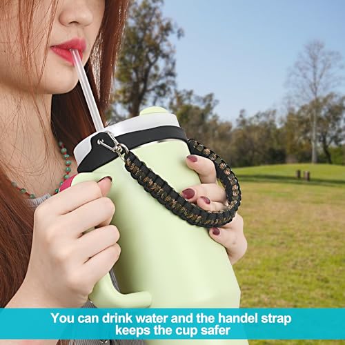 Wongeto Water Bottle Handle Strap - Compatible With Stanley Water Bottle - Paracord Handle for Stanley Cup Accessories(Camo) - Image 3