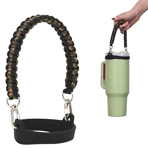 Wongeto Water Bottle Handle Strap - Compatible With Stanley Water Bottle - Paracord Handle for Stanley Cup Accessories(Camo) - Image 1
