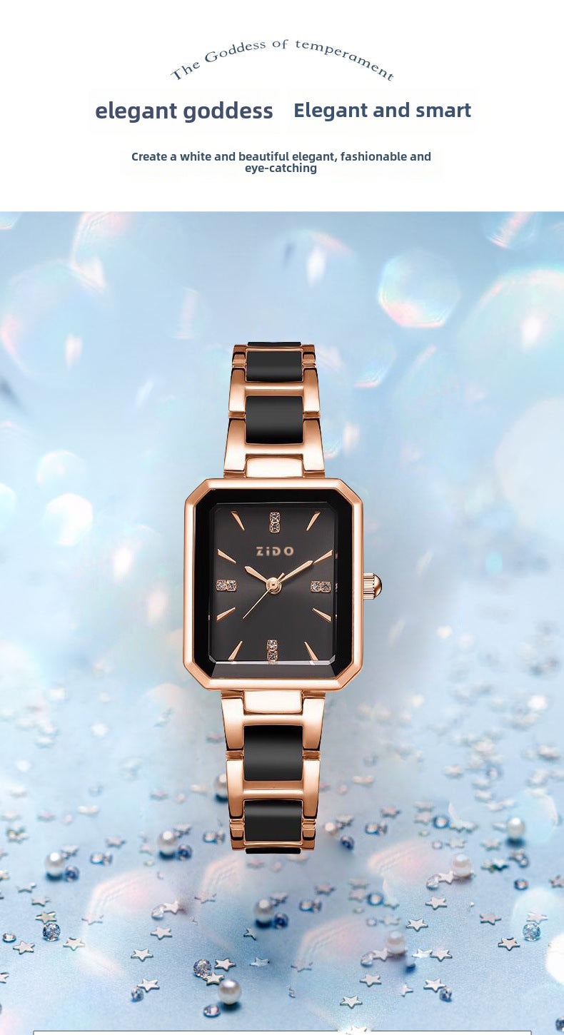 ZIDO Elegant Waterproof Automatic Womens Watch Black